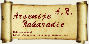 Arsenije Nakaradić vizit kartica